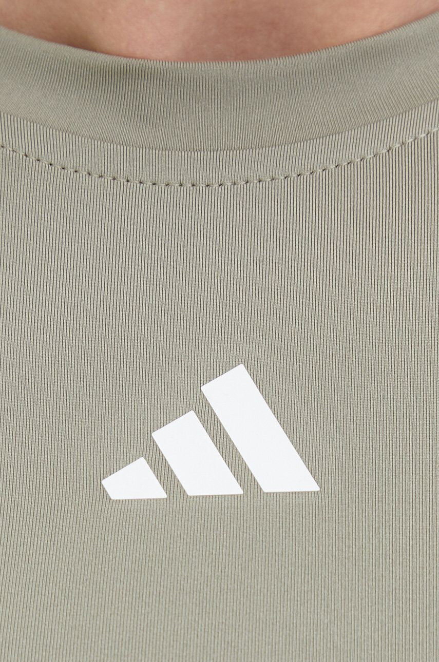 adidas Performance mânecă lungă de antrenament culoarea verde neted - Pled.ro