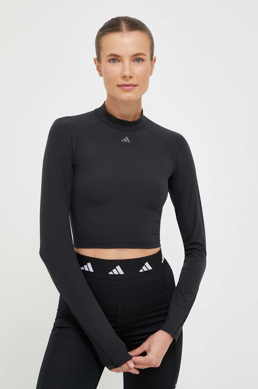 adidas Performance mânecă lungă de antrenament HIIT HEAT.RDY culoarea negru cu turtleneck - Pled.ro