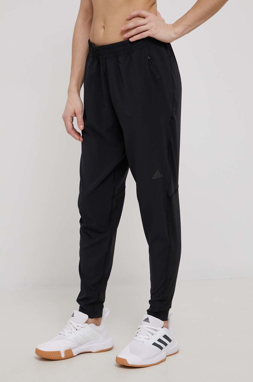 adidas Performance pantaloni de alergare barbati culoarea negru modelator - Pled.ro