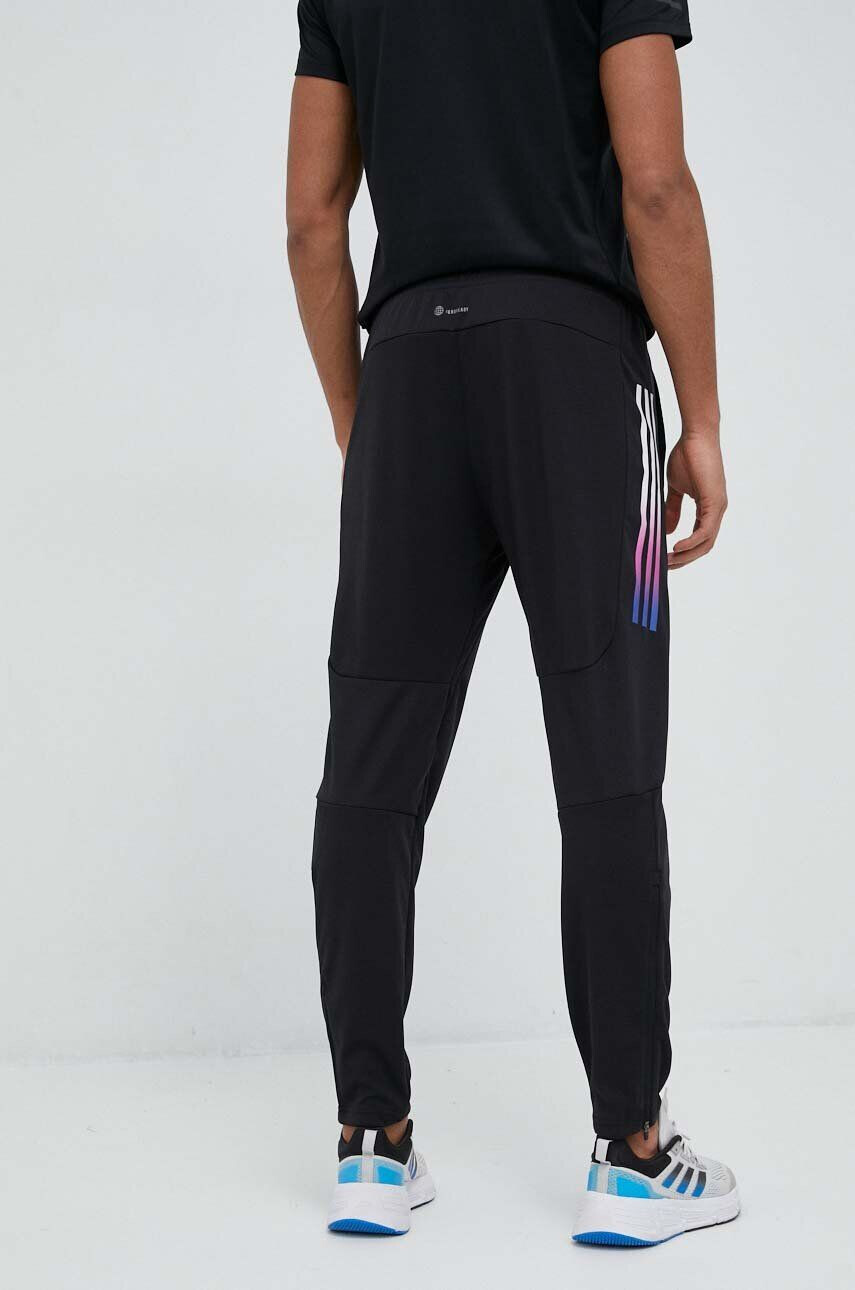 adidas Performance pantaloni de alergare Run Icons culoarea negru cu imprimeu - Pled.ro