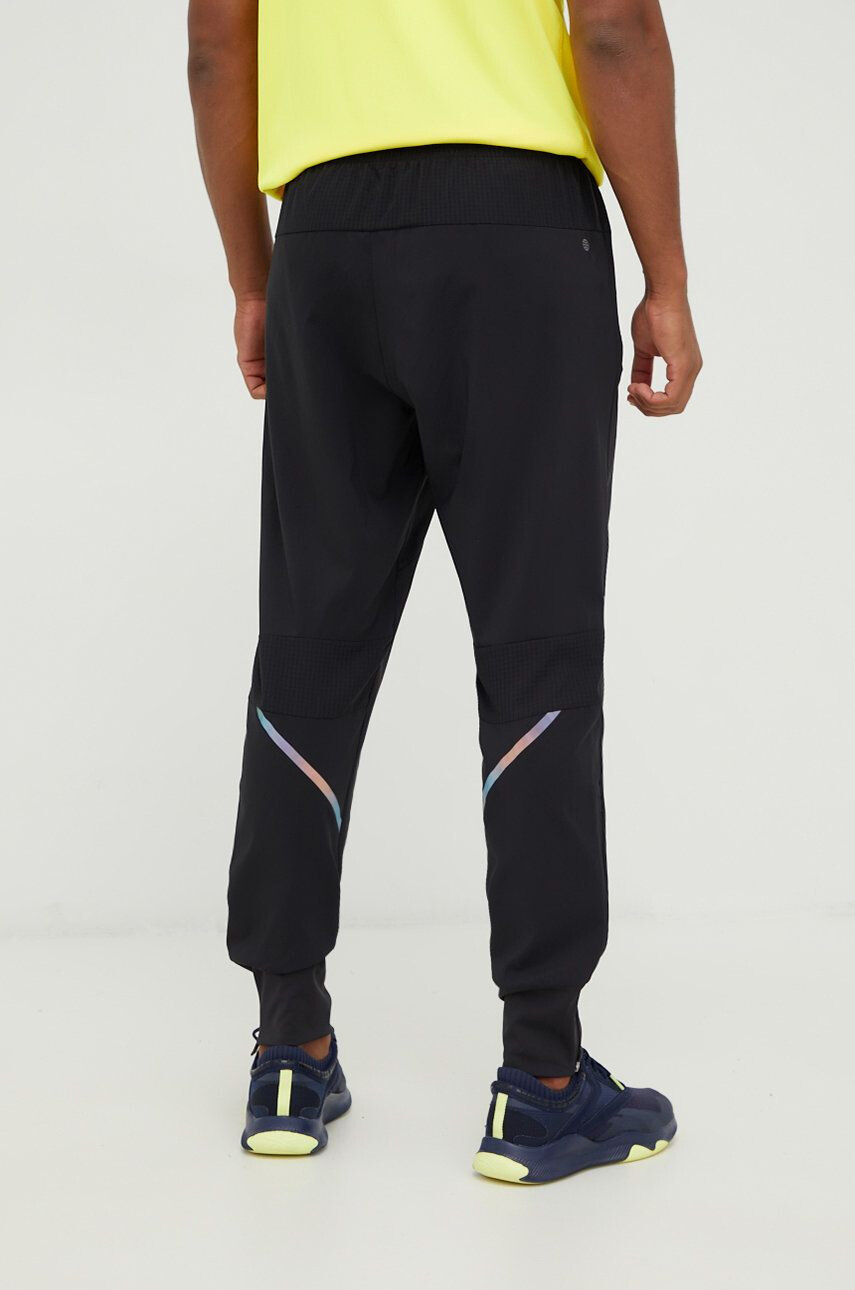 adidas Performance pantaloni de alergare Saturday barbati culoarea negru cu imprimeu - Pled.ro