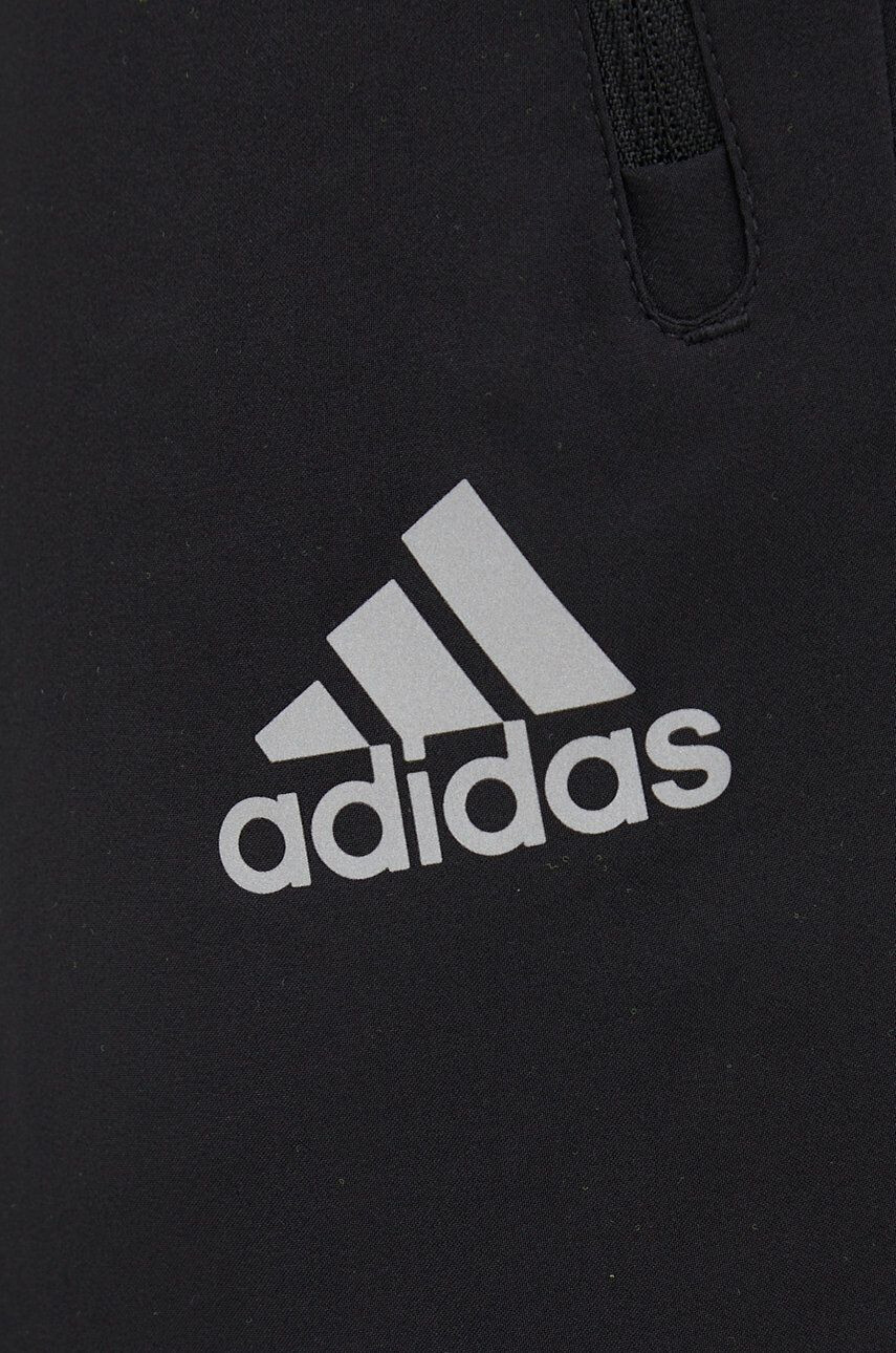 adidas Performance pantaloni de alergare Saturday barbati culoarea negru cu imprimeu - Pled.ro