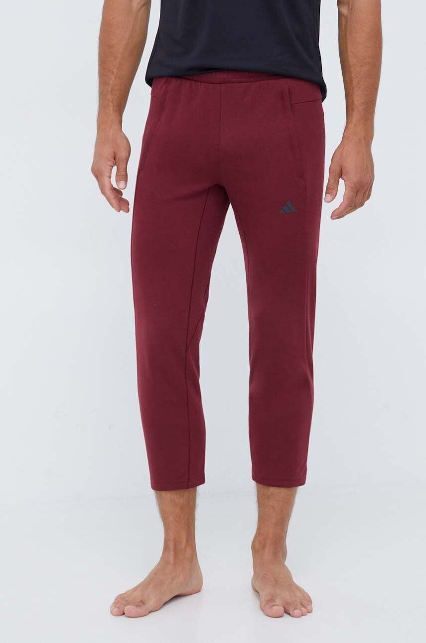 adidas Performance pantaloni de antrenament Base culoarea bordo neted - Pled.ro