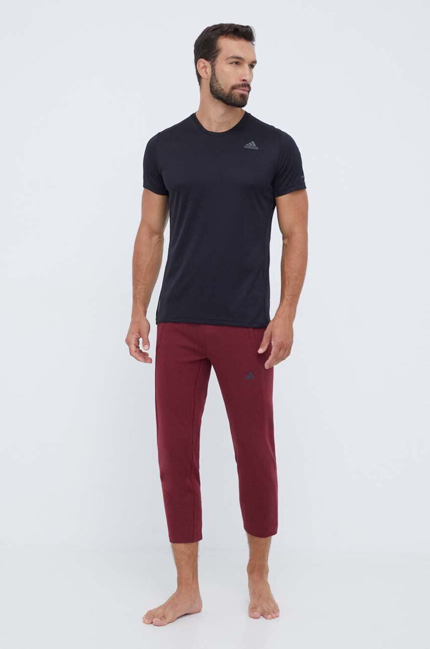 adidas Performance pantaloni de antrenament Base culoarea bordo neted - Pled.ro