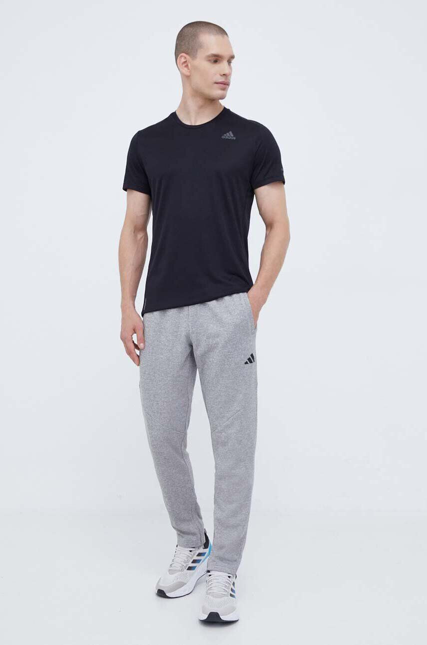 adidas Performance pantaloni de antrenament Game and Go culoarea gri melanj - Pled.ro