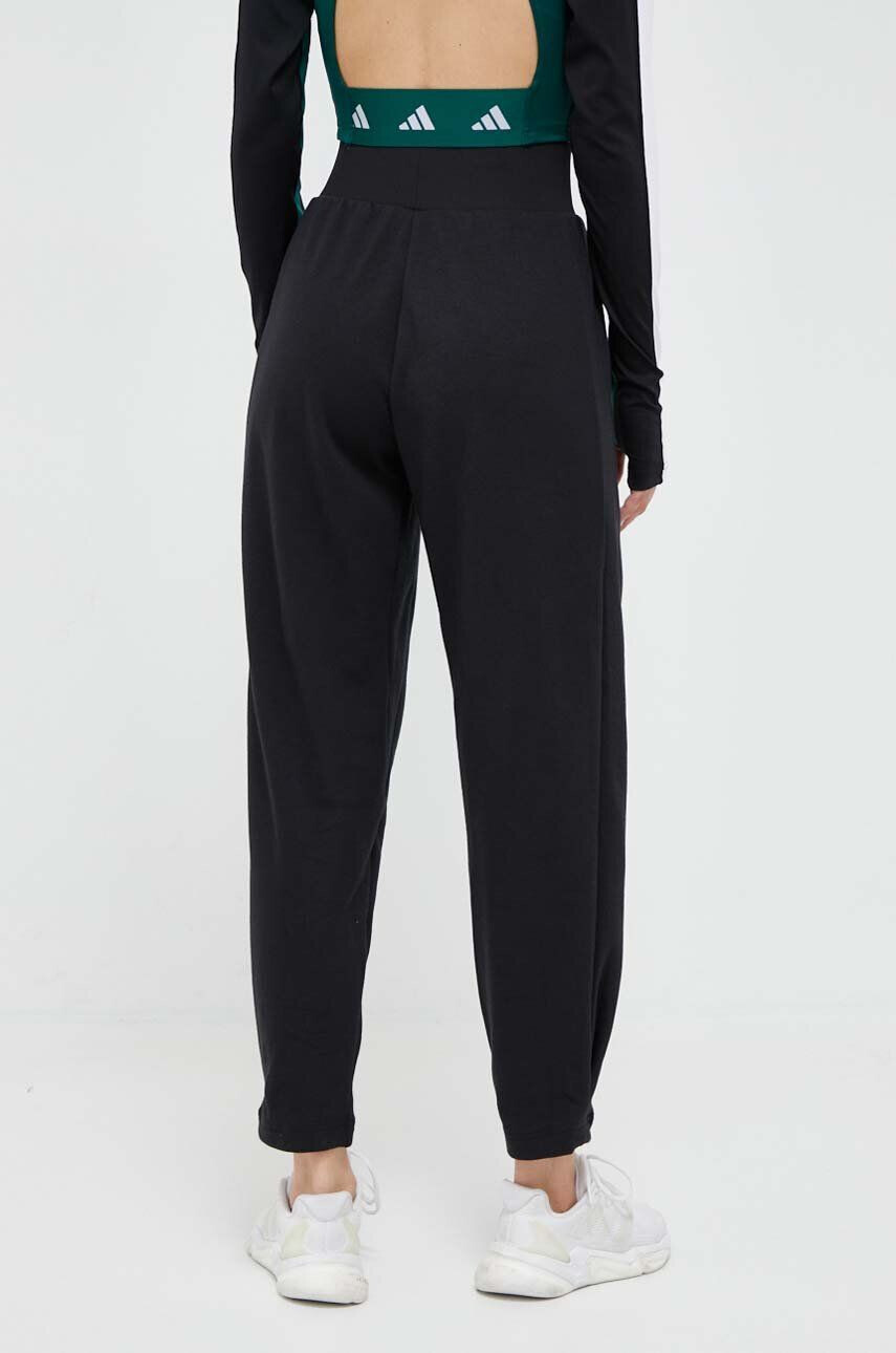 adidas Performance pantaloni de yoga Studio culoarea negru neted - Pled.ro