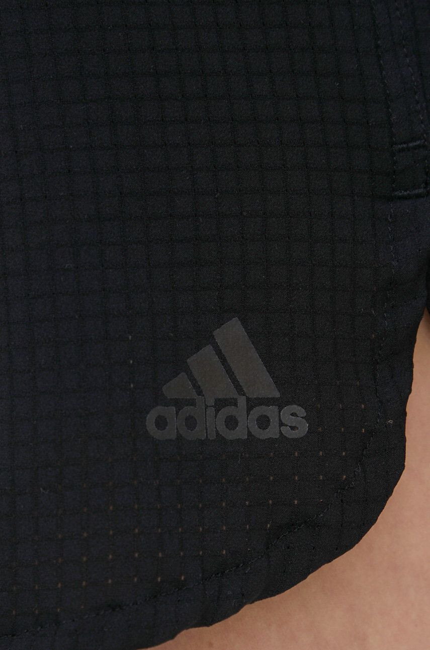 adidas Performance pantaloni scurți de alergare Fast Running HE0345 femei culoarea negru neted medium waist - Pled.ro