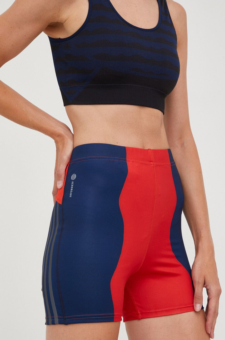 adidas Performance pantaloni scurți de alergare Marimekko femei culoarea rosu modelator high waist - Pled.ro