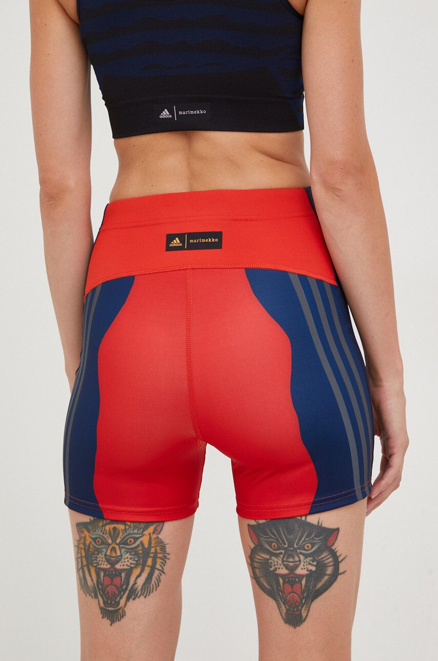 adidas Performance pantaloni scurți de alergare Marimekko femei culoarea rosu modelator high waist - Pled.ro