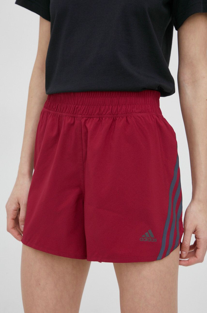 adidas Performance pantaloni scurți de alergare Run Icons femei culoarea negru cu imprimeu high waist - Pled.ro