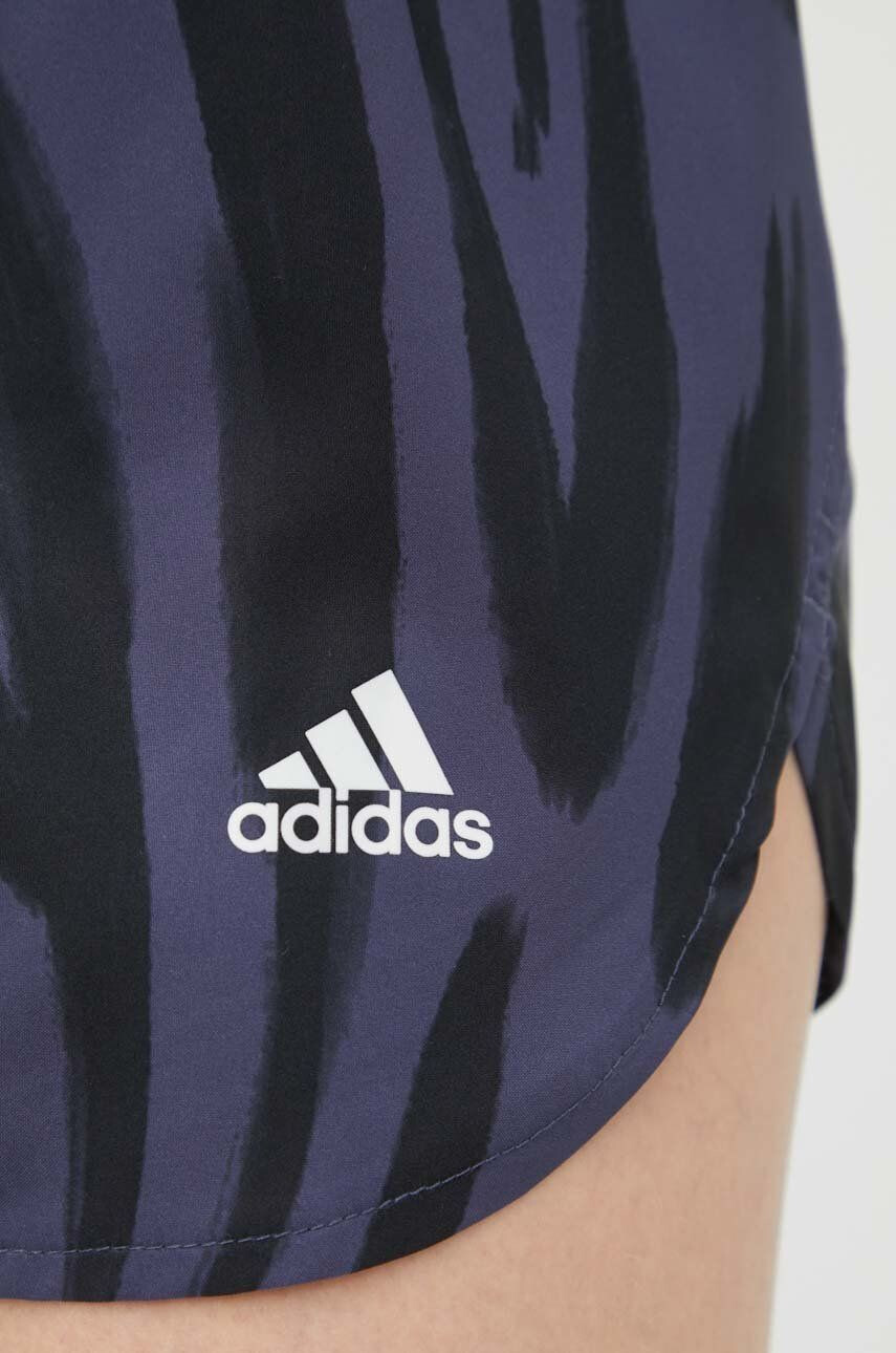 adidas Performance pantaloni scurți de alergare Run Icons HA3556 femei culoarea albastru marin modelator medium waist - Pled.ro