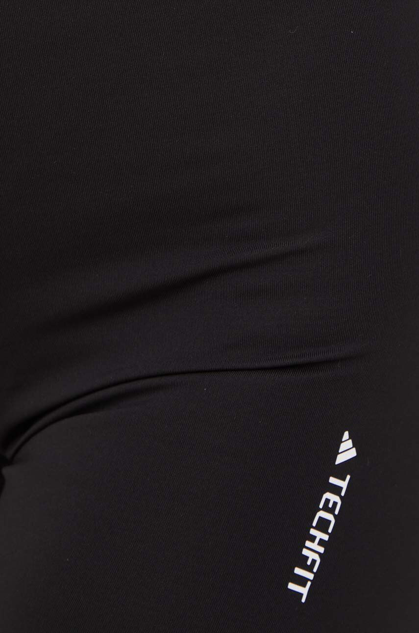 adidas Performance pantaloni scurți de antrenament Period Proof femei culoarea negru cu imprimeu high waist - Pled.ro