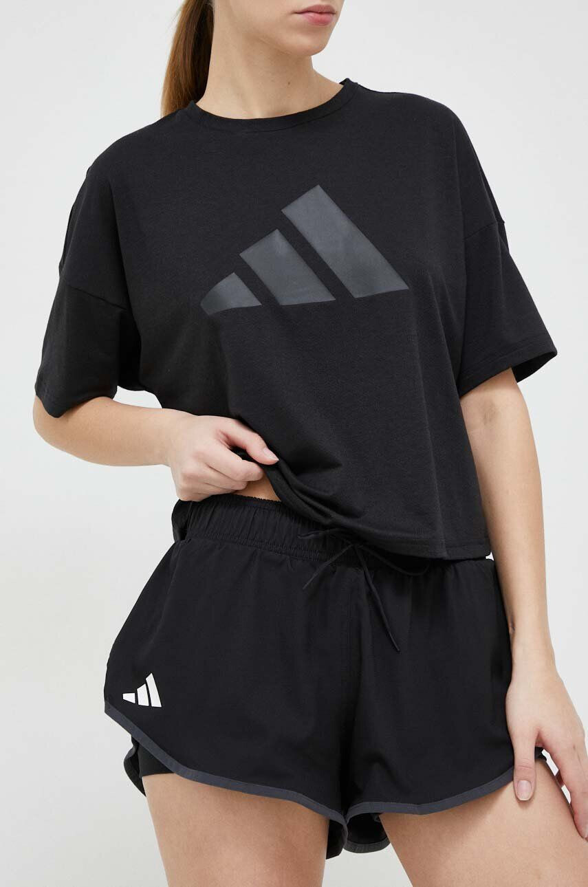 adidas Performance pantaloni scurți de antrenament Club culoarea negru neted medium waist - Pled.ro