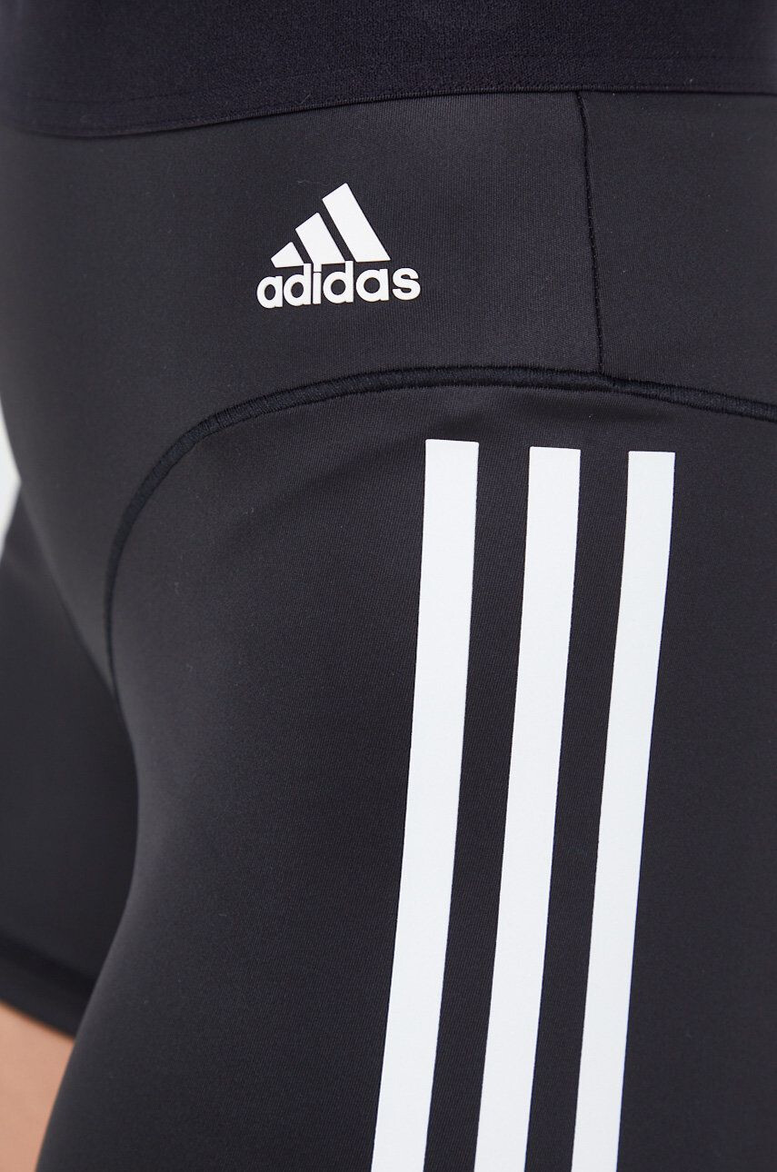 adidas Performance pantaloni scurți de antrenament Hyperglam femei culoarea negru cu imprimeu high waist - Pled.ro