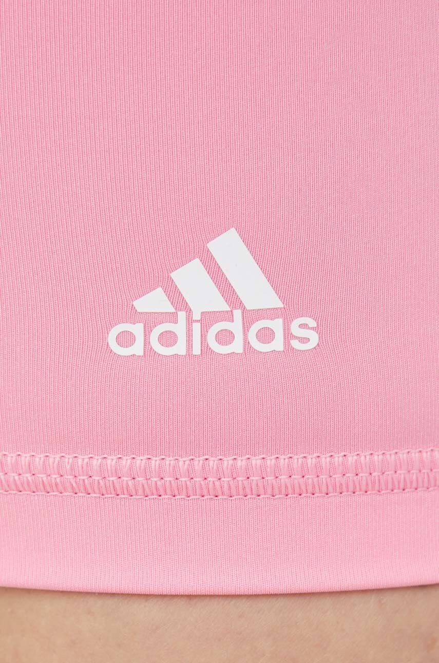 adidas Performance pantaloni scurți de antrenament Optime femei culoarea roz neted high waist - Pled.ro