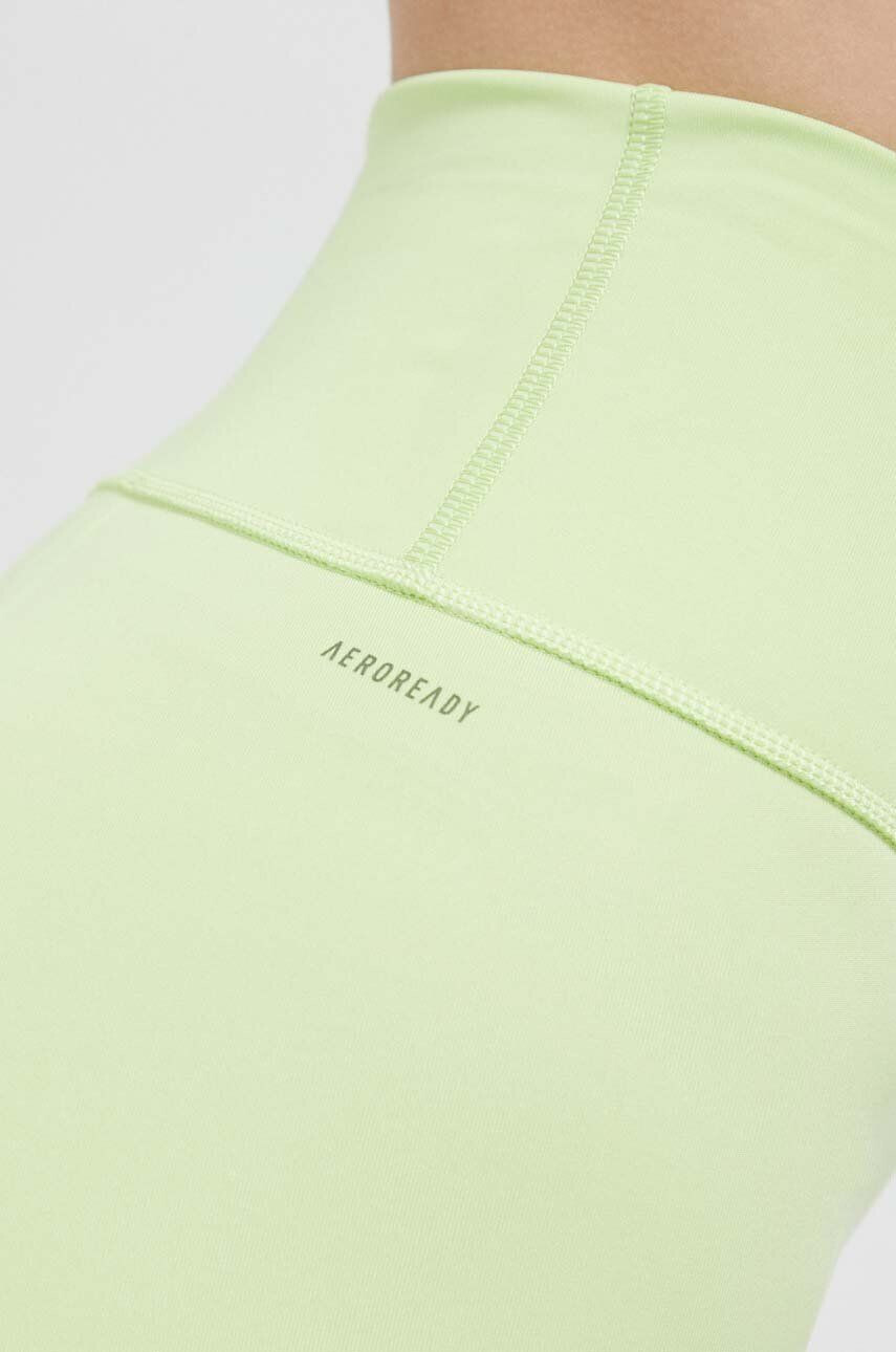 adidas Performance pantaloni scurți de antrenament Optime culoarea verde neted high waist - Pled.ro