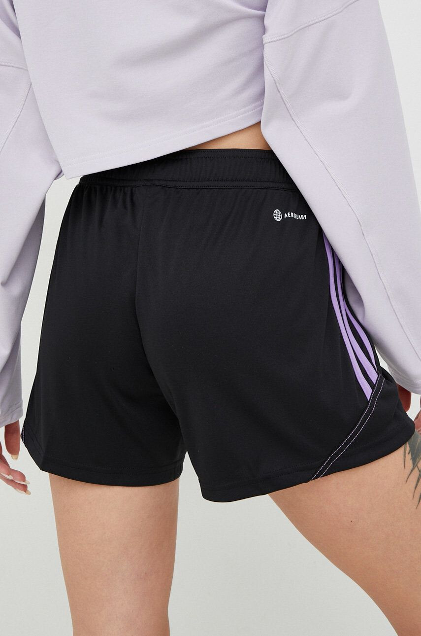 adidas Performance pantaloni scurți de antrenament Tiro 23 femei culoarea negru cu imprimeu high waist - Pled.ro