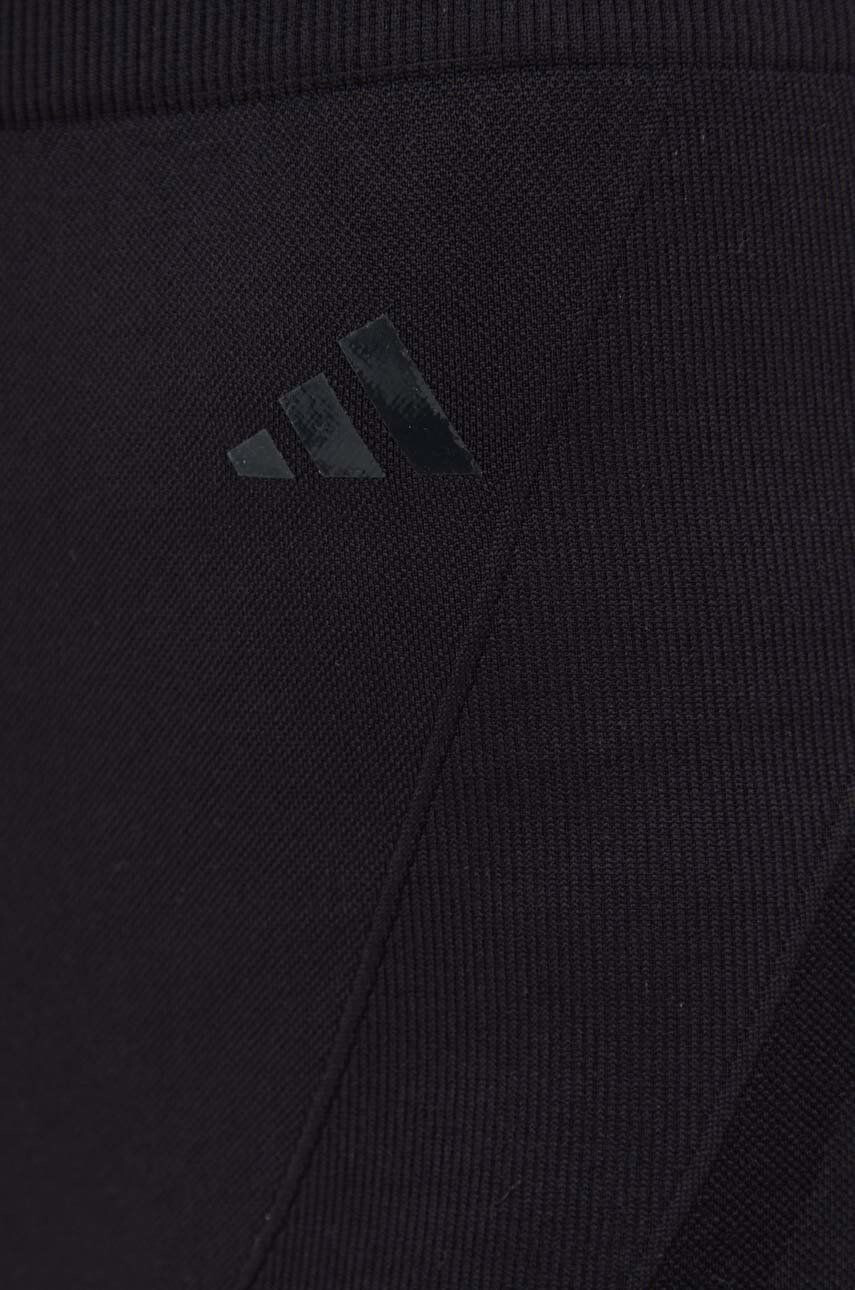 adidas Performance pantaloni scurți de yoga Aeroknit 2.0 femei culoarea negru neted high waist - Pled.ro