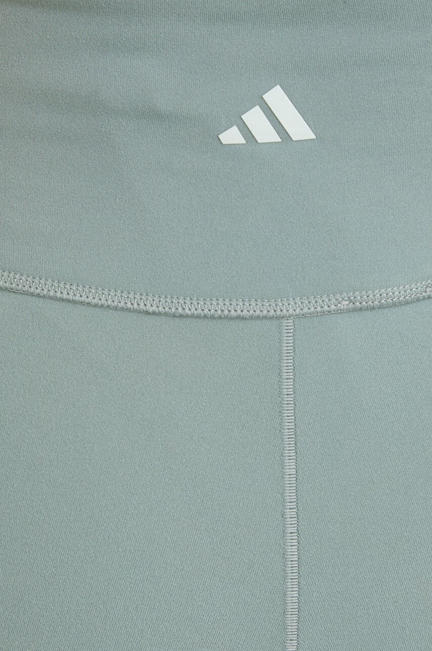 adidas Performance pantaloni scurți de yoga Yoga Studio femei culoarea verde neted high waist - Pled.ro