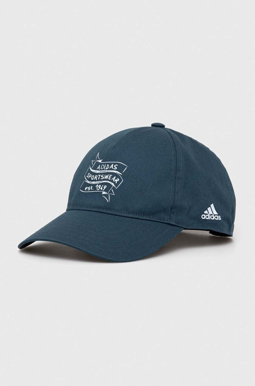 adidas Performance șapcă de baseball pentru copii culoarea verde cu imprimeu - Pled.ro