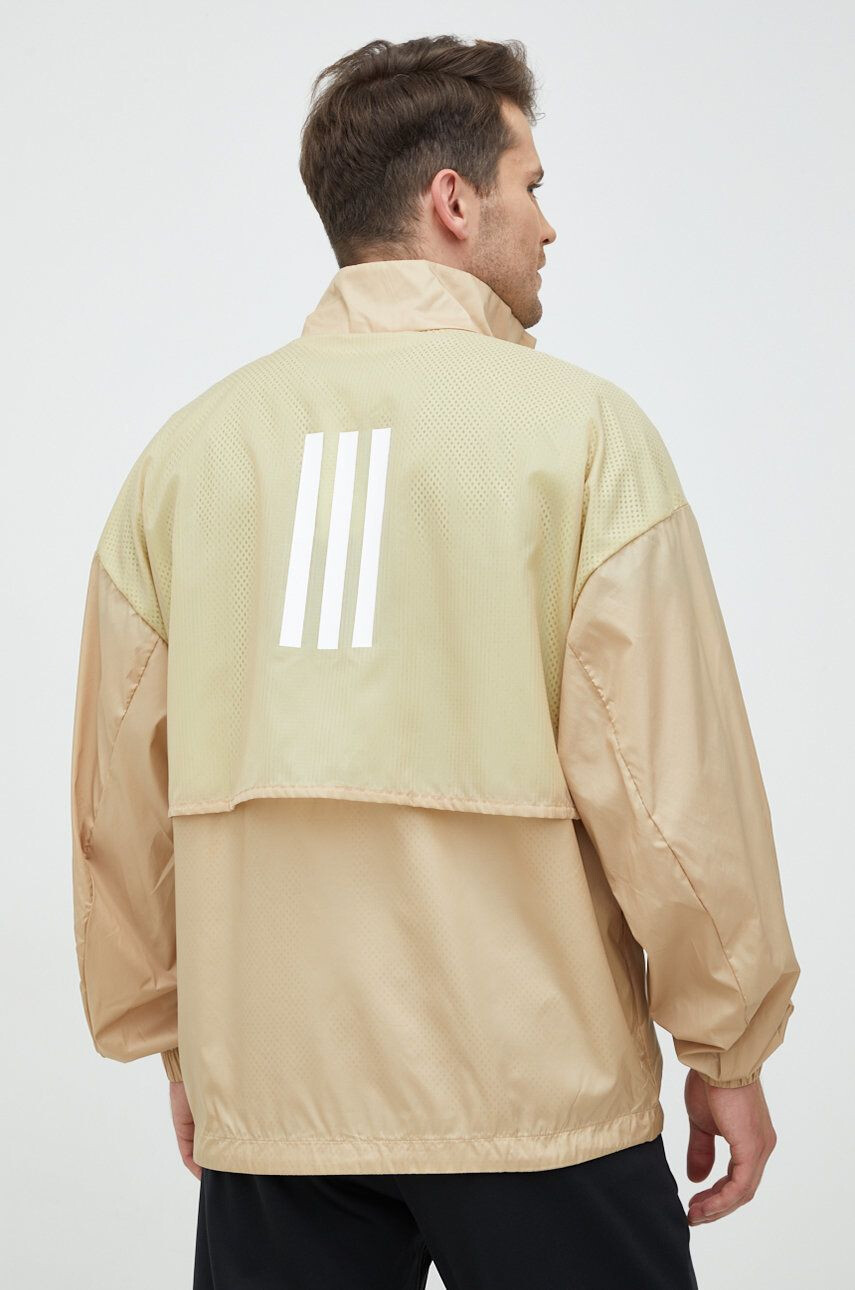 adidas Performance windbreaker culoarea bej de tranzitie - Pled.ro