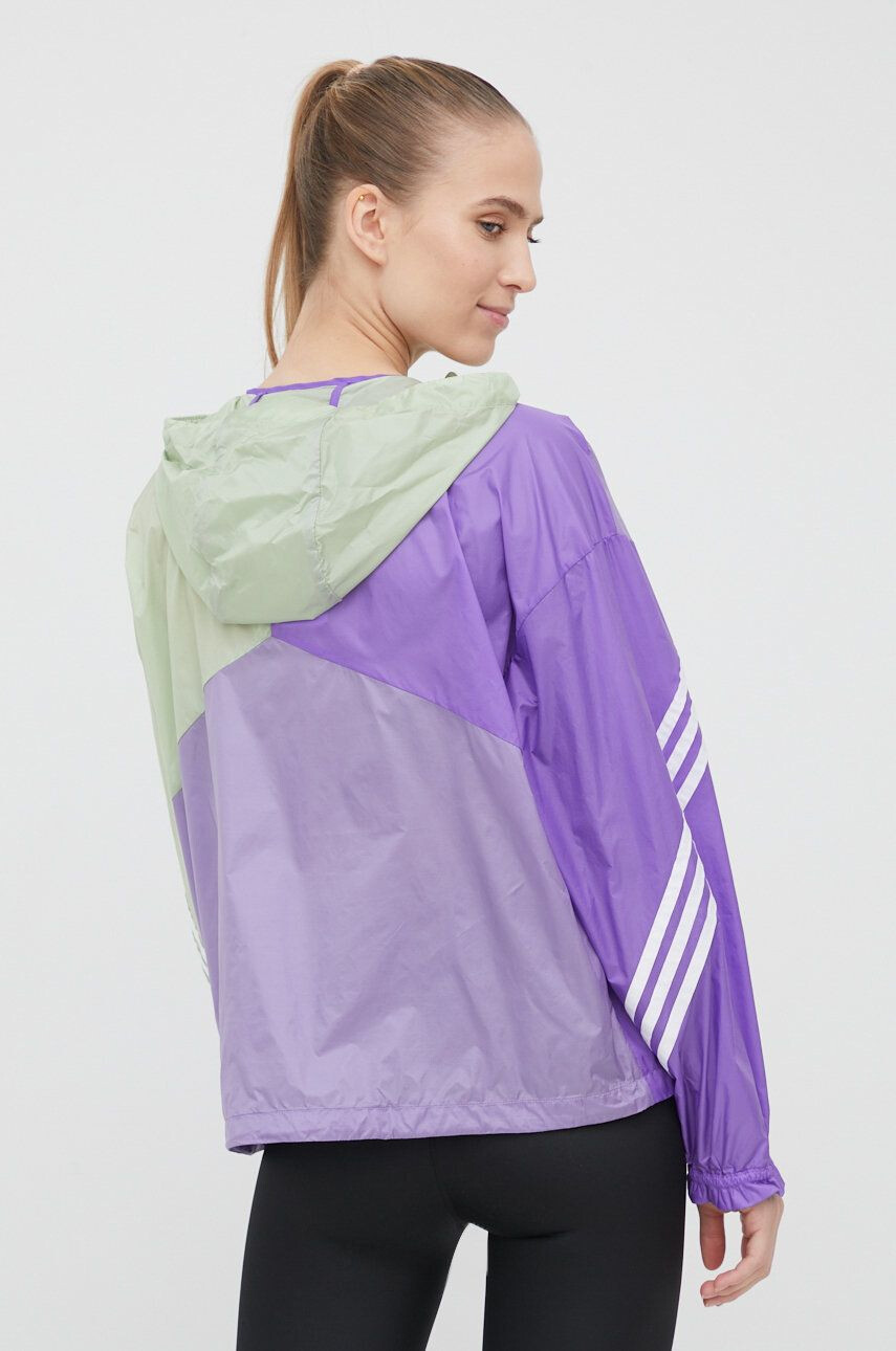 adidas Performance windbreaker Back to Sport culoarea violet de tranzitie oversize - Pled.ro