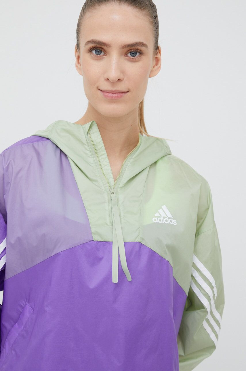 adidas Performance windbreaker Back to Sport culoarea violet de tranzitie oversize - Pled.ro