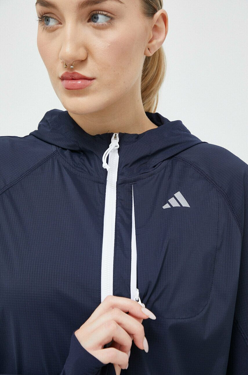 adidas Performance windbreaker Fast culoarea albastru marin de tranzitie - Pled.ro