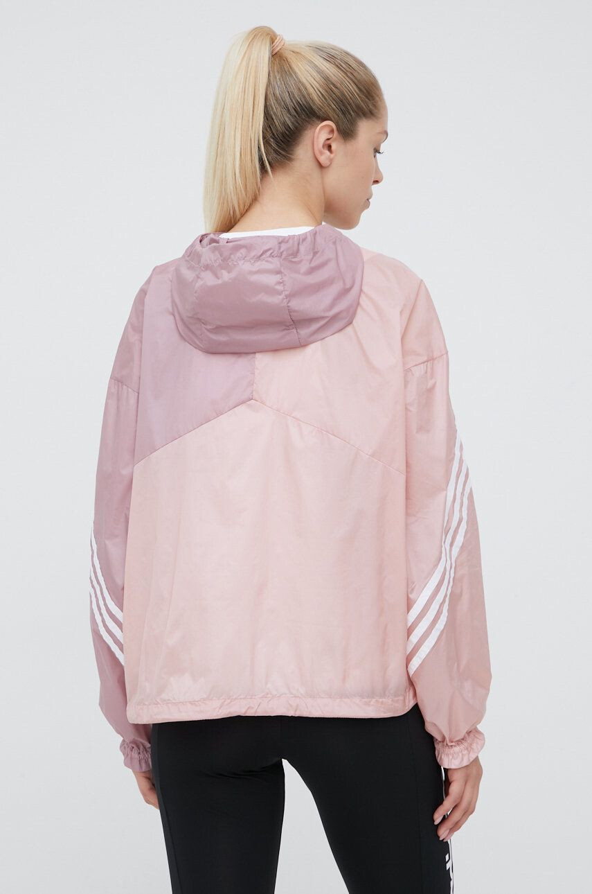 adidas Performance windbreaker culoarea roz de tranzitie - Pled.ro