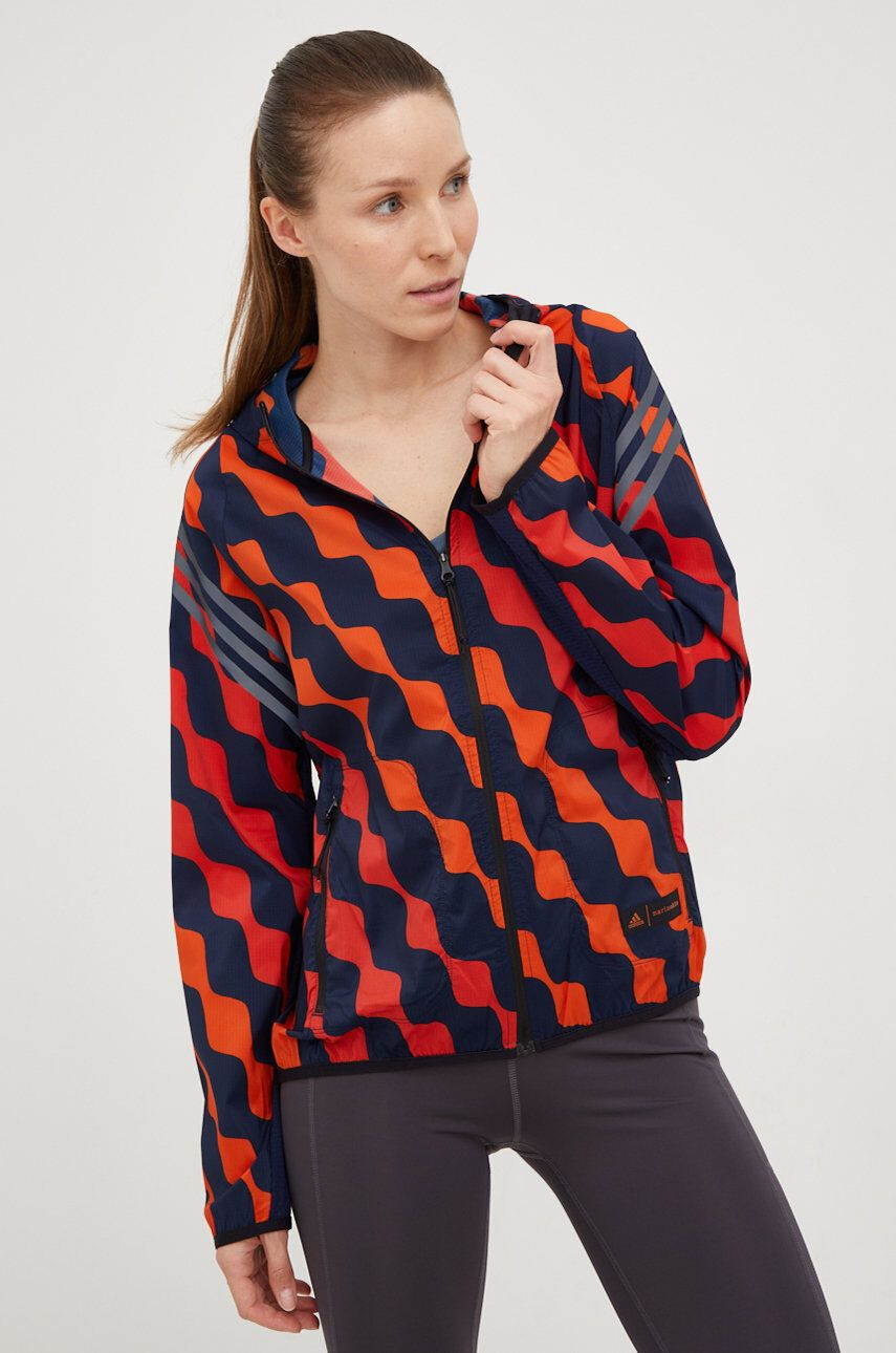 adidas Performance windbreaker Marimekko culoarea rosu de tranzitie - Pled.ro