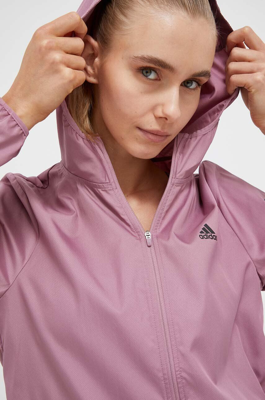 adidas Performance windbreaker Own the Run culoarea roz de tranzitie - Pled.ro