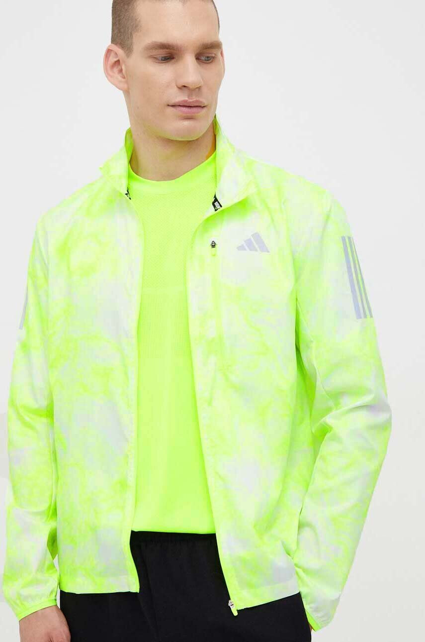 adidas Performance windbreaker Own the Run culoarea verde de tranzitie - Pled.ro