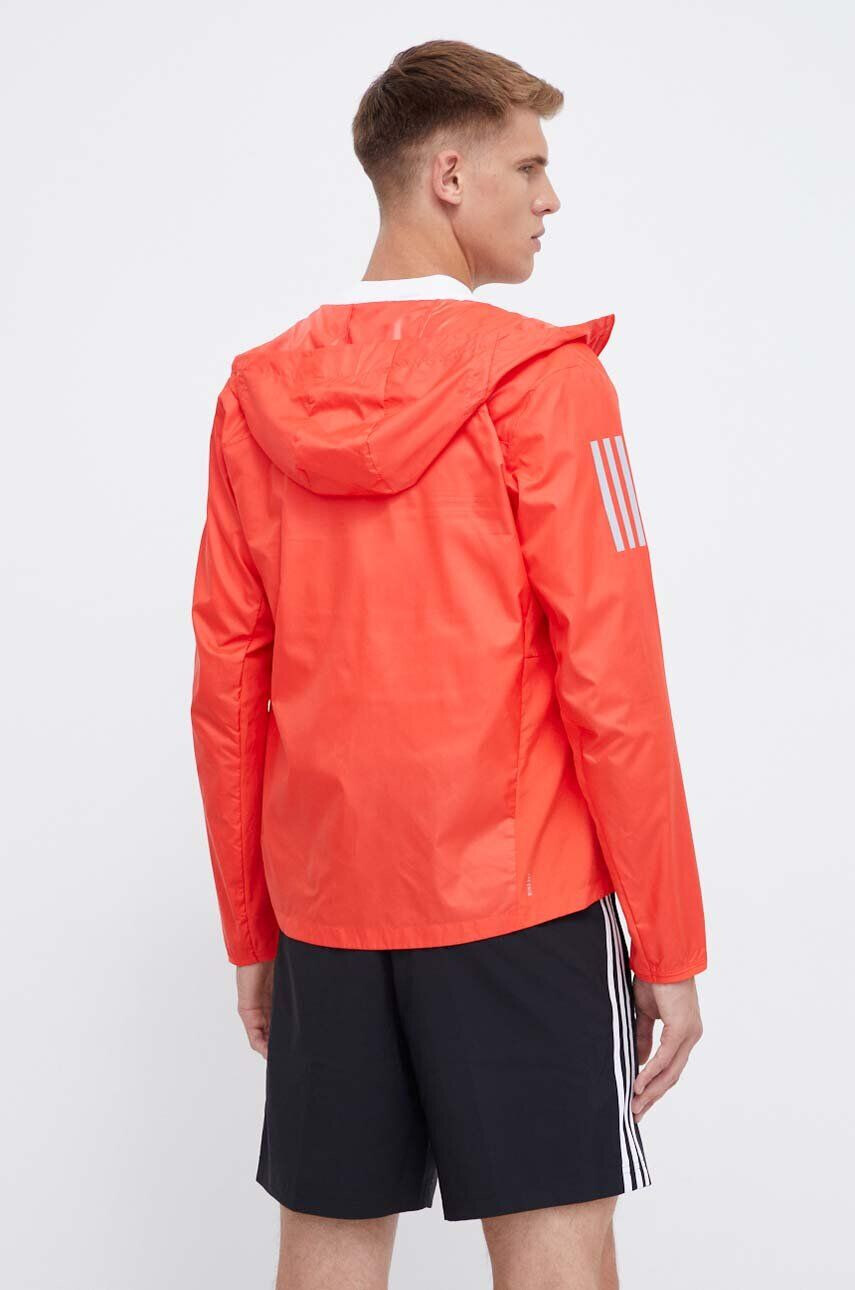 adidas Performance windbreaker Own The Run culoarea rosu de tranzitie - Pled.ro