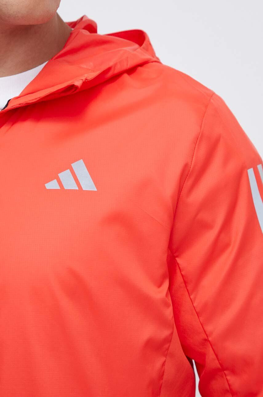 adidas Performance windbreaker Own The Run culoarea rosu de tranzitie - Pled.ro