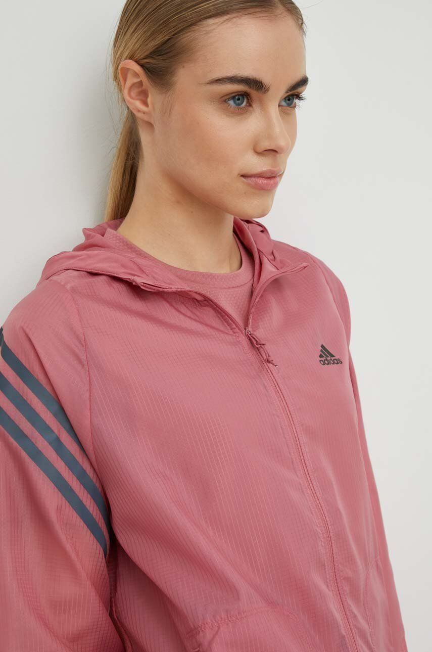 adidas Performance windbreaker Run Icons culoarea roz de tranzitie - Pled.ro