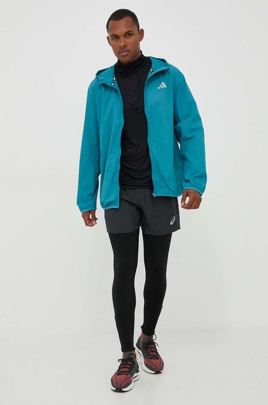 adidas Performance windbreaker Run It culoarea turcoaz de tranzitie oversize - Pled.ro