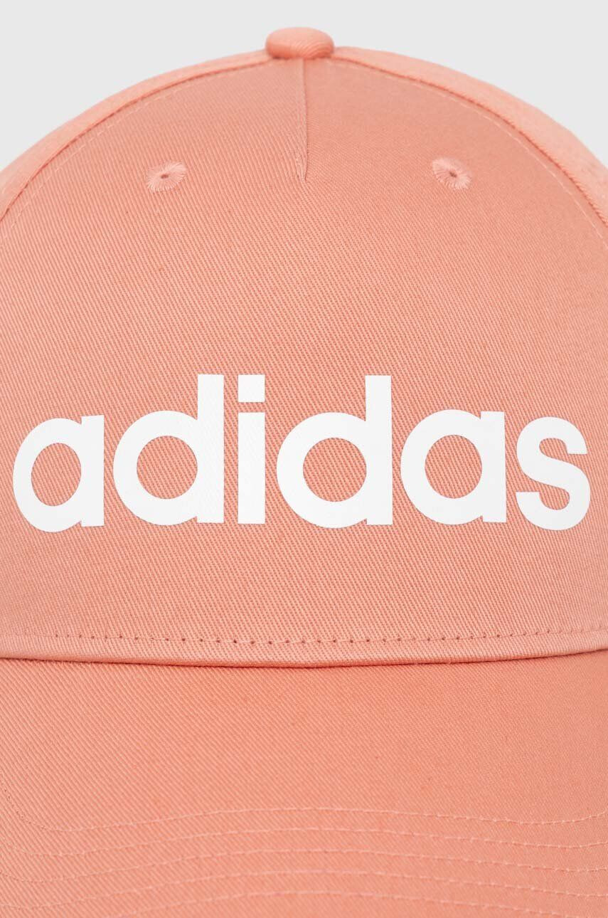 adidas șapcă de baseball din bumbac culoarea portocaliu cu imprimeu - Pled.ro