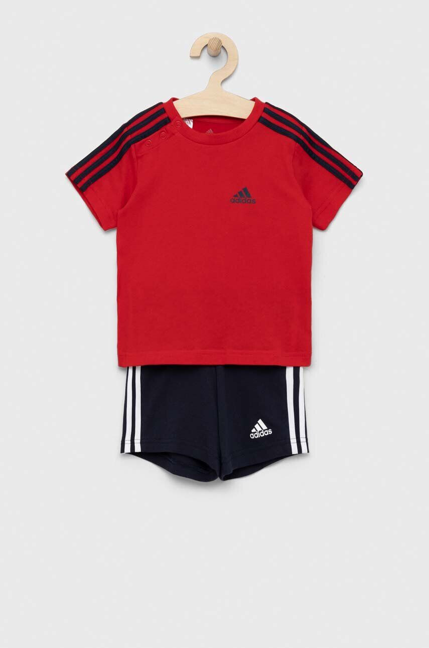 adidas set de bumbac pentru copii I 3S culoarea rosu - Pled.ro