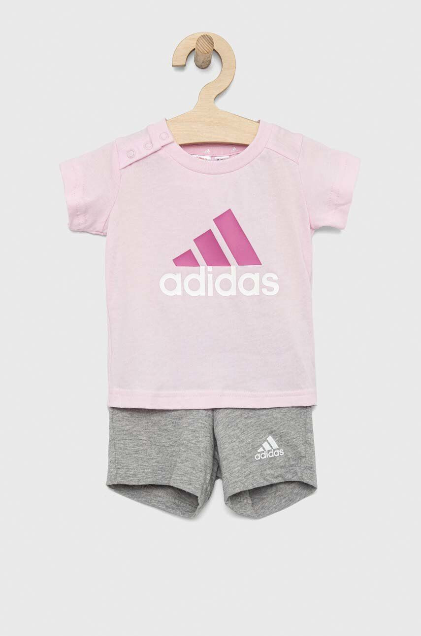 adidas set de bumbac pentru copii I BL CO T culoarea roz - Pled.ro