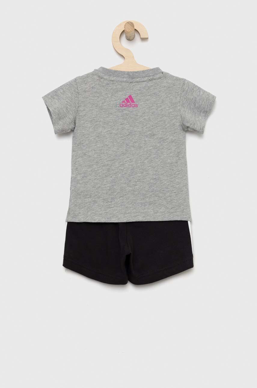 adidas set de bumbac pentru copii I LIN CO T culoarea gri - Pled.ro