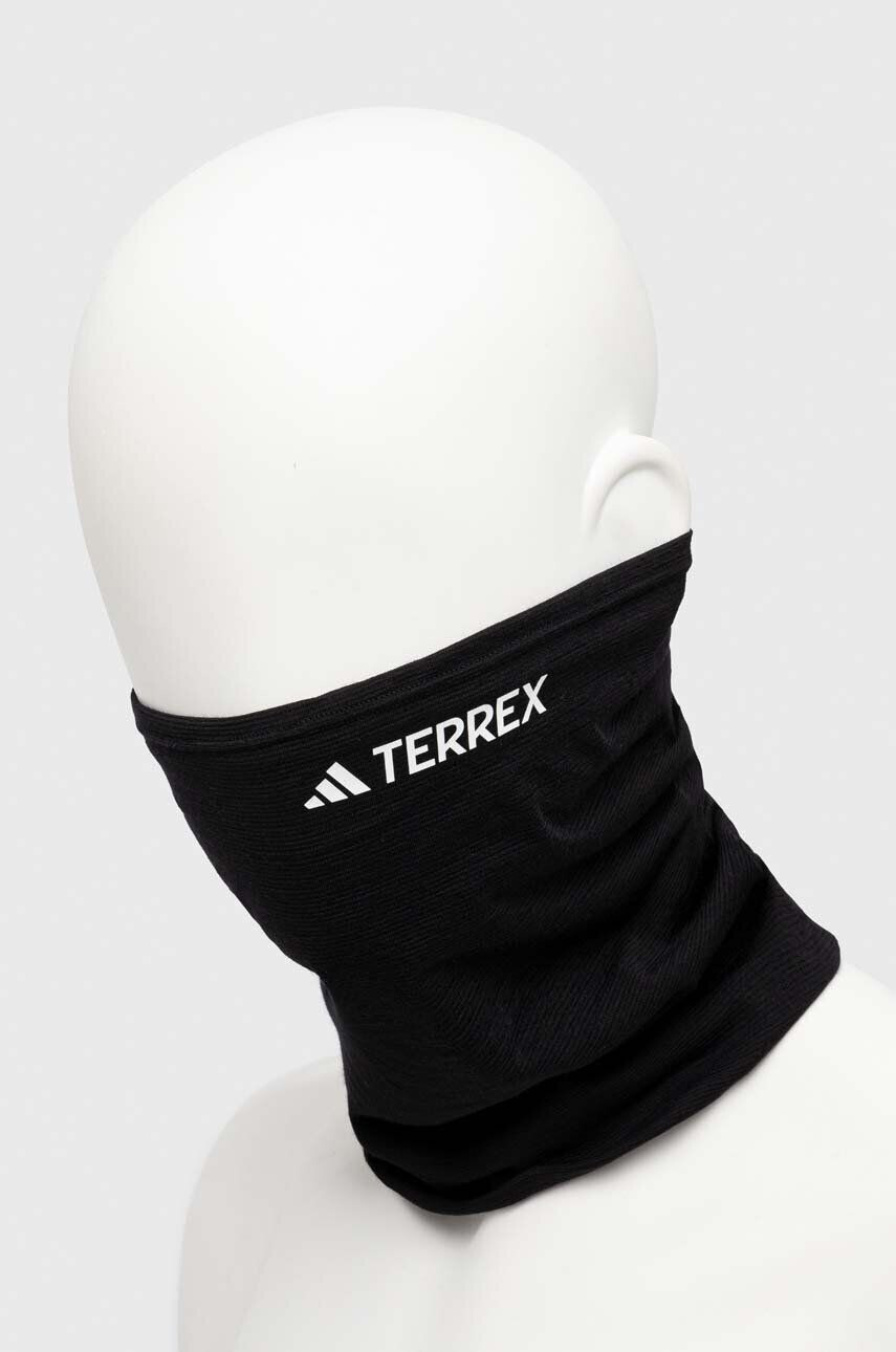 adidas TERREX fular impletit culoarea negru cu imprimeu - Pled.ro