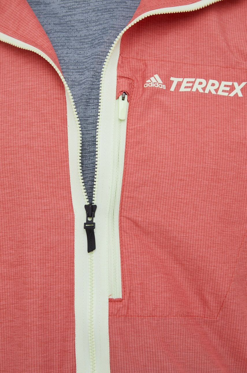 adidas TERREX windbreaker Agravic culoarea rosu - Pled.ro