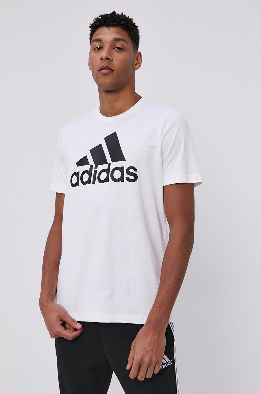 adidas Tricou GK9121 bărbați culoarea alb cu imprimeu - Pled.ro