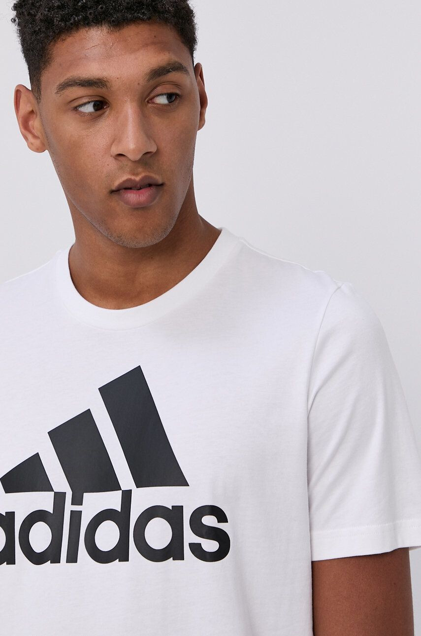 adidas Tricou GK9121 bărbați culoarea alb cu imprimeu - Pled.ro