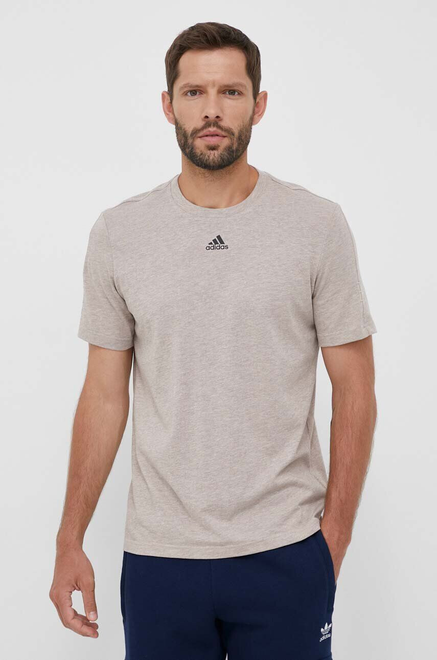 adidas tricou barbati culoarea bej melanj - Pled.ro