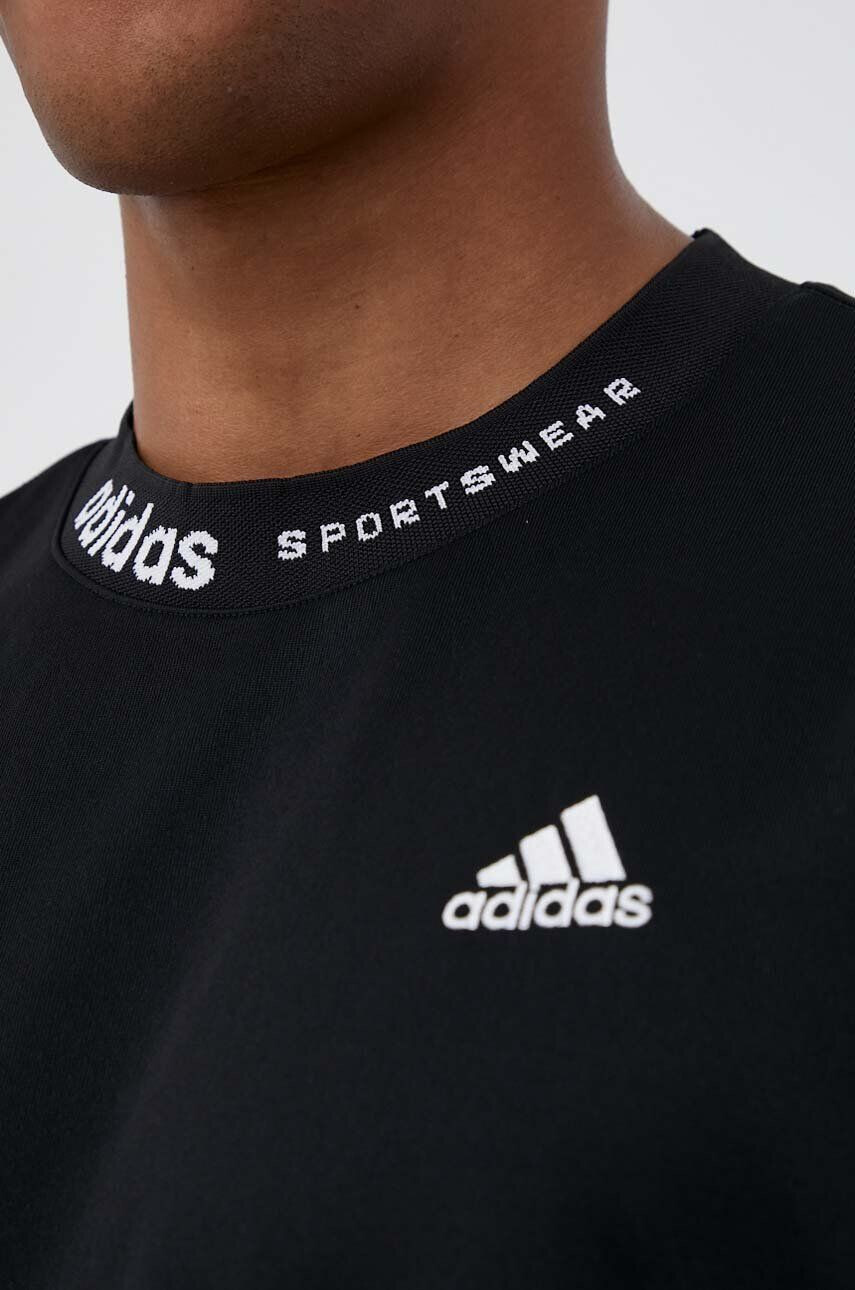 adidas tricou barbati culoarea negru cu imprimeu - Pled.ro