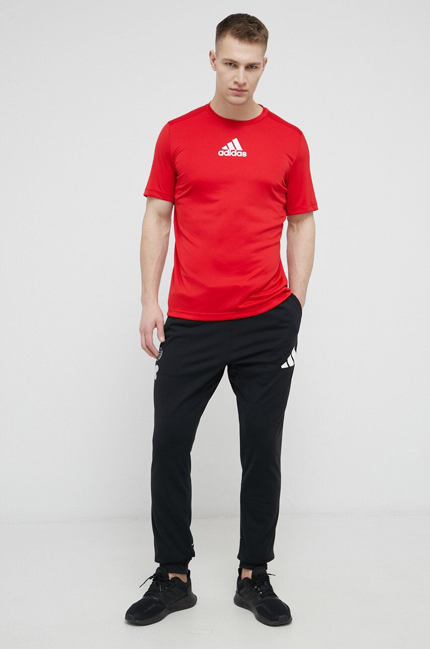 adidas tricou de antrenament GM4318 culoarea rosu neted - Pled.ro