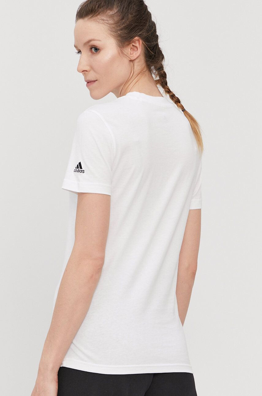 adidas tricou barbati culoarea alb cu imprimeu - Pled.ro