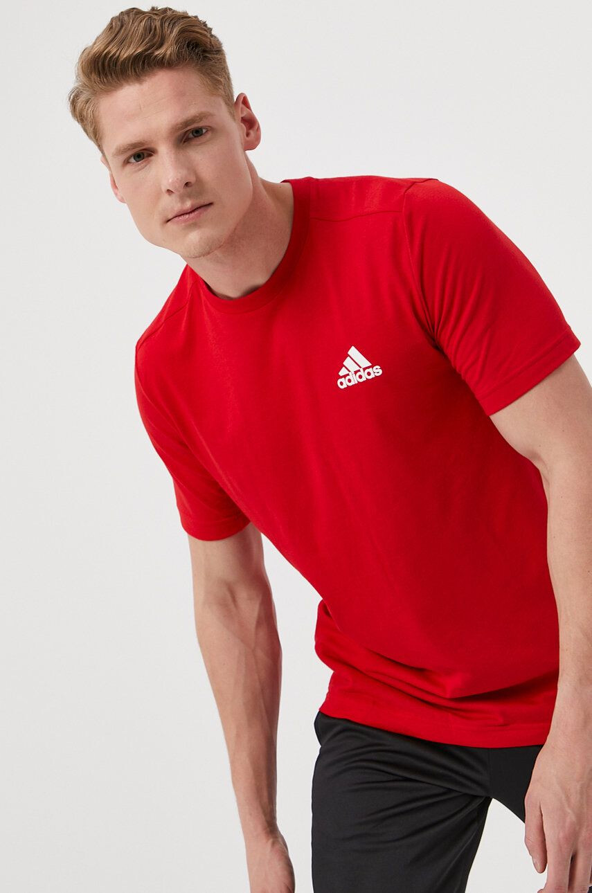 adidas tricou de antrenament GT5552 culoarea rosu neted - Pled.ro