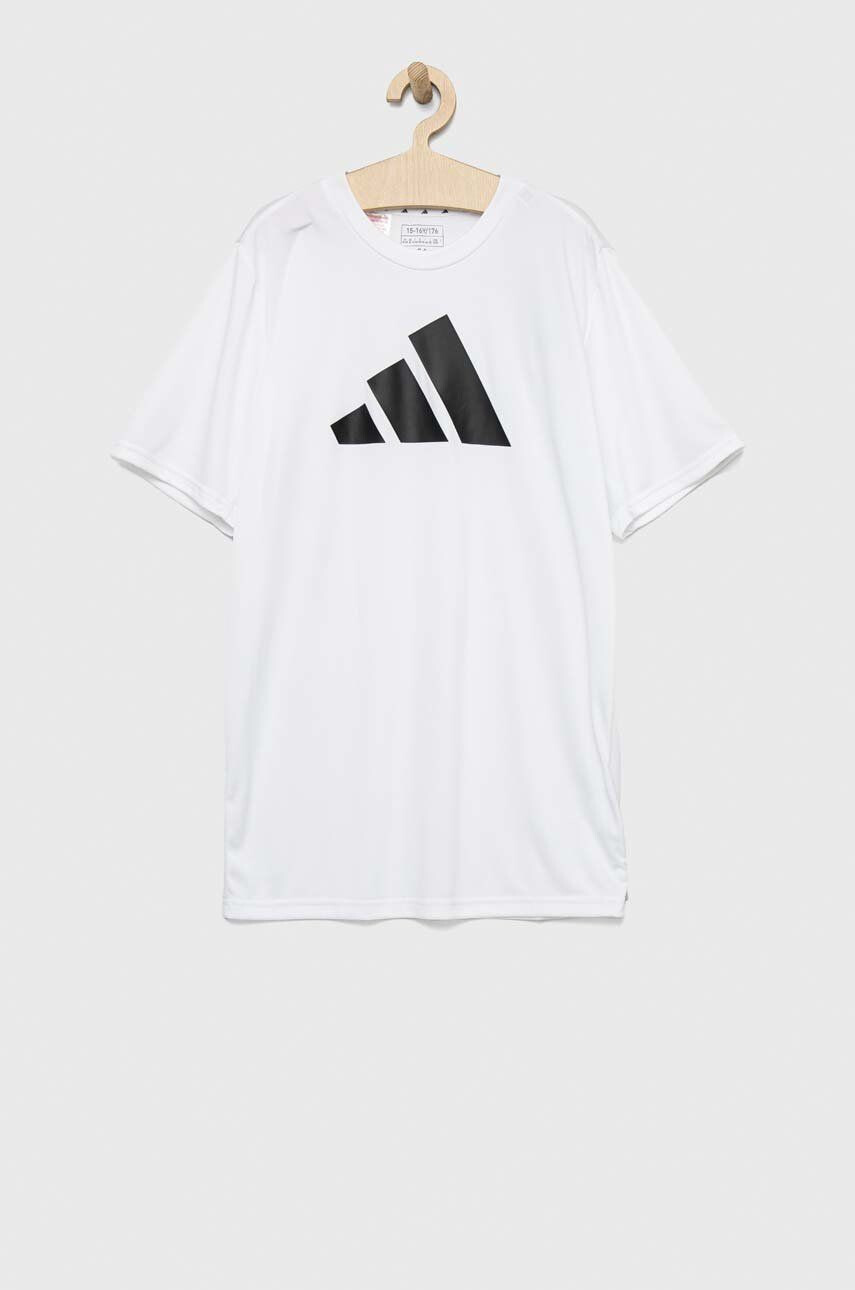 adidas tricou copii U TR-ES LOGO culoarea alb cu imprimeu - Pled.ro